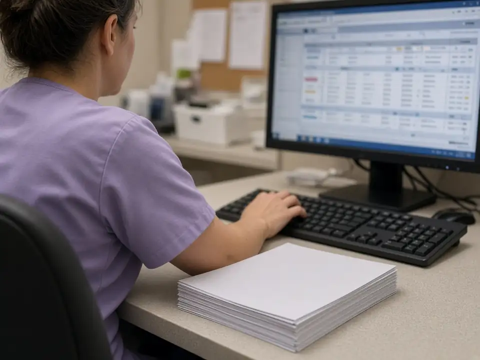 Charge entry into a practice management system