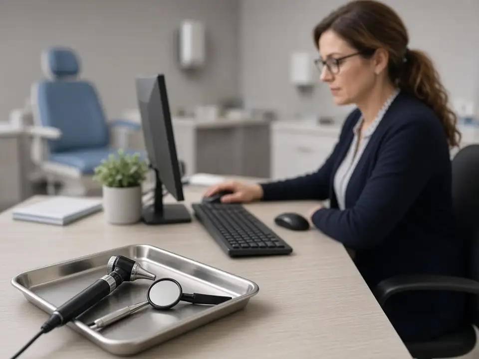 ENT office endoscopy and surgical claim coding review