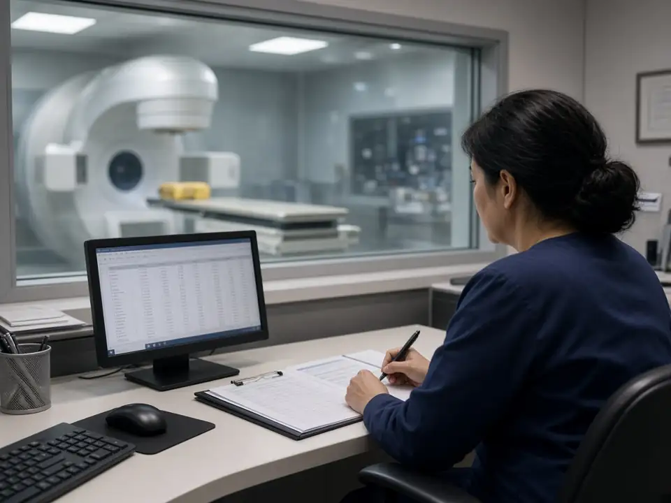 Radiation oncology course coding and weekly management review